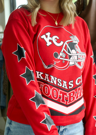 KC Football Helmet Sweatshirt - Red