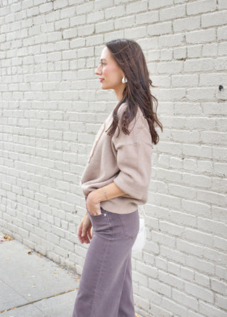 Cowgirl Boot Sweater - Mocha