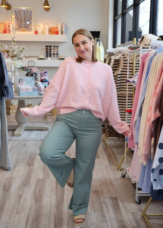 Solid MR Cuff Denim - Seafoam