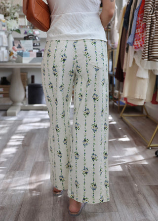 Floral Print Denim - Cream