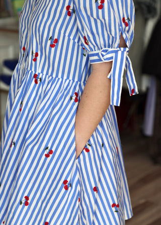 Cherry Dress - Blue