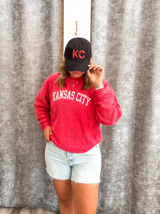 Kansas City Corded Pullover - Red
