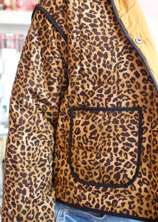 Quilted Leopard Puffer Jacket