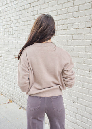 Cowgirl Boot Sweater - Mocha