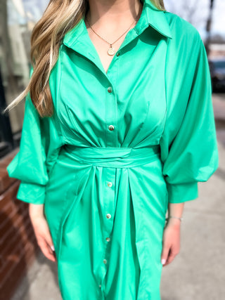 Solly Collared Dress - Green