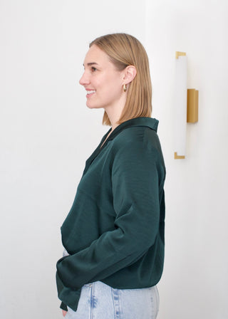 Ana Satin Top - Garland Green
