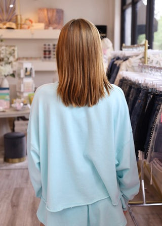 Long Sleeve Crop - Beach Glass