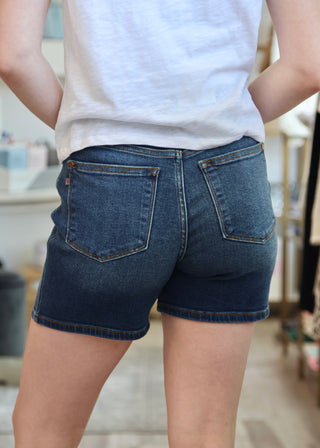 Judy Blue 2 Button Dark Dad Shorts
