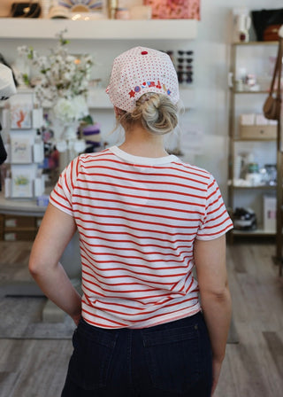 Junie Striped Tee - Lychee