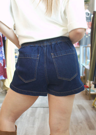 Denim Wrap Mini Skort