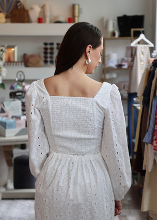 Bria Eyelet Top - White