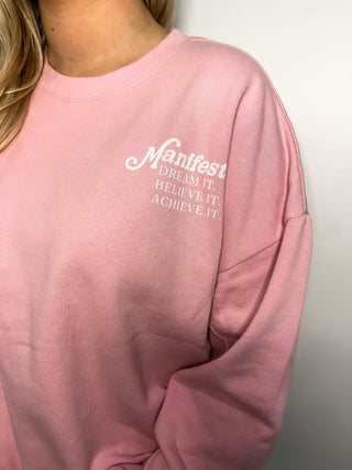 Oversized Manifest Sweatshirt - Pink