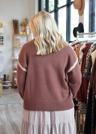 Stitch Seam Sweater - Chocolate
