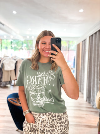 Spicy Marg Boyfriend Tee - Hunter Green