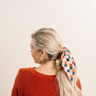 Hair Scarf - Holiday Checkers
