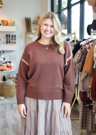 Stitch Seam Sweater - Chocolate