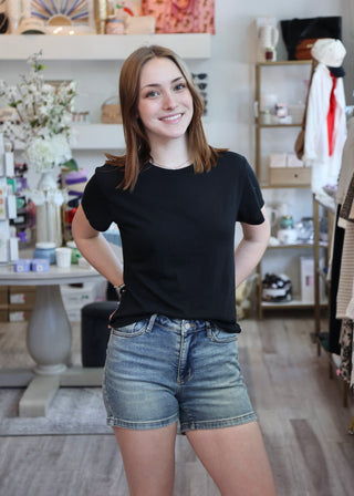 Judy Blue V-Front Vintage Wash Shorts