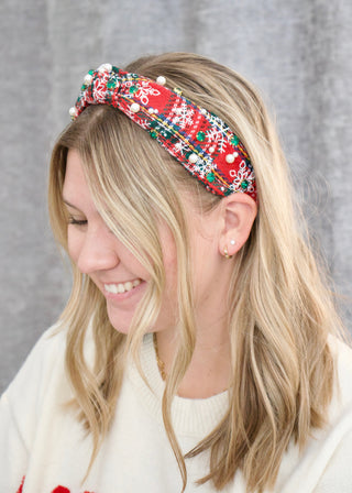 Christmas Plaid Knotted Headband