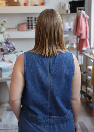 Sun Seeker Denim Tank - Deep Water