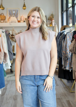 Mock Muscle Sweater - Mocha