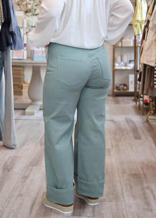 Solid MR Cuff Denim - Seafoam