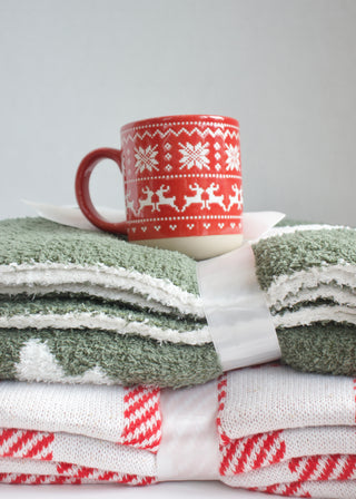 Red Fair Isle Sweater Stoneware Coffee Mug