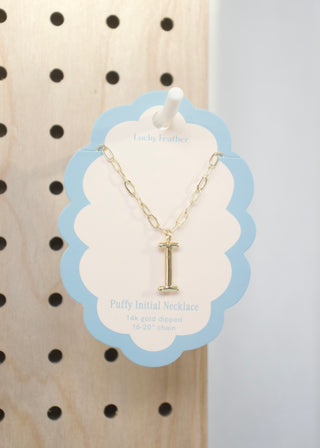 Puffy Letter Initial Necklace