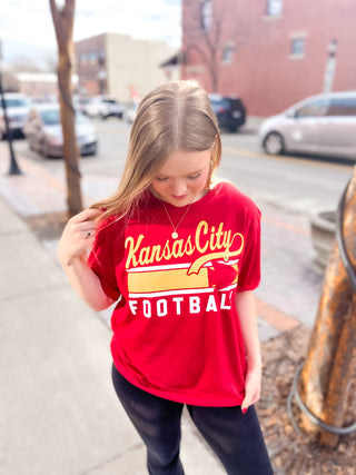 Red Kansas City Football Tee