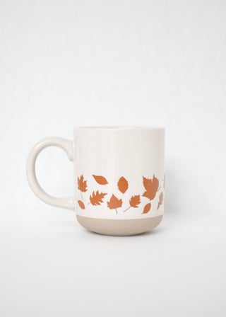 Orange Leaves Stoneware Coffee Mug