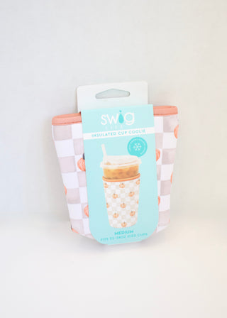 Fall Iced Cup Coolie - Pumpkin Check
