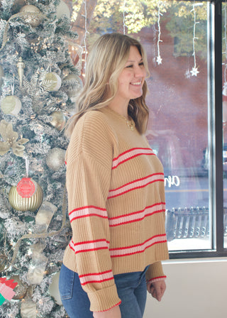 Stripe Relax Pullover - Mocha