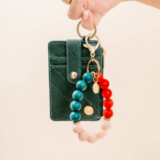 Hands-Free Keychain Wristlet - Holly Jolly