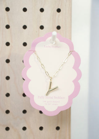 Puffy Letter Initial Necklace