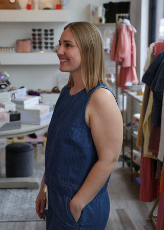 Sun Seeker Denim Tank - Deep Water