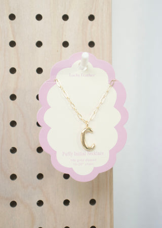 Puffy Letter Initial Necklace