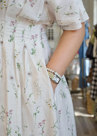 Floral Pleated Midi Dress