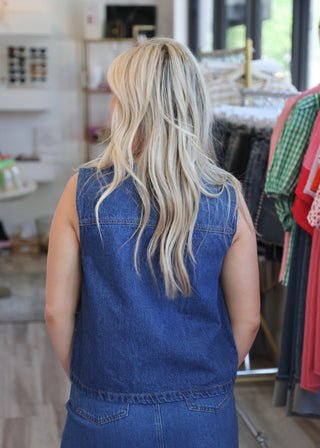 Ihpamila Denim Vest - Medium Blue