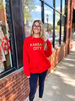 Kansas City Sequin Sweatshirt - Red