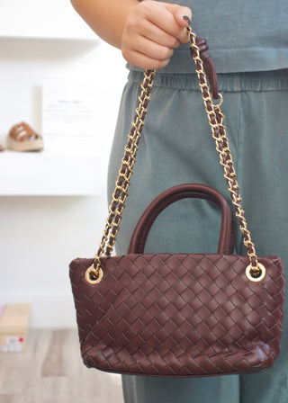 Fallon Chain Satchel Bag - Sangria