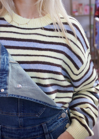 Stripe Crewneck Sweater - Butter Yellow