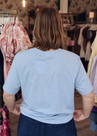 KC Sequin Tee - Powder Blue