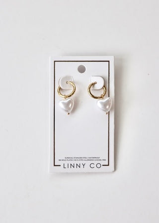 Huggie Charm Earrings - Willa Heart Gold