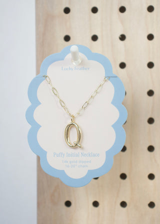 Puffy Letter Initial Necklace
