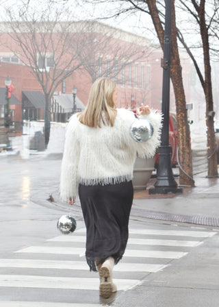 Cyndi Faux Fur Jacket - Warm White