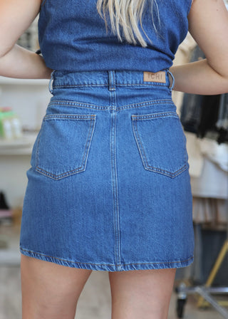 Ihpamila Denim Skirt - Medium Blue