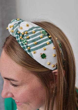 Lucky Charms Plaid Headband - Green
