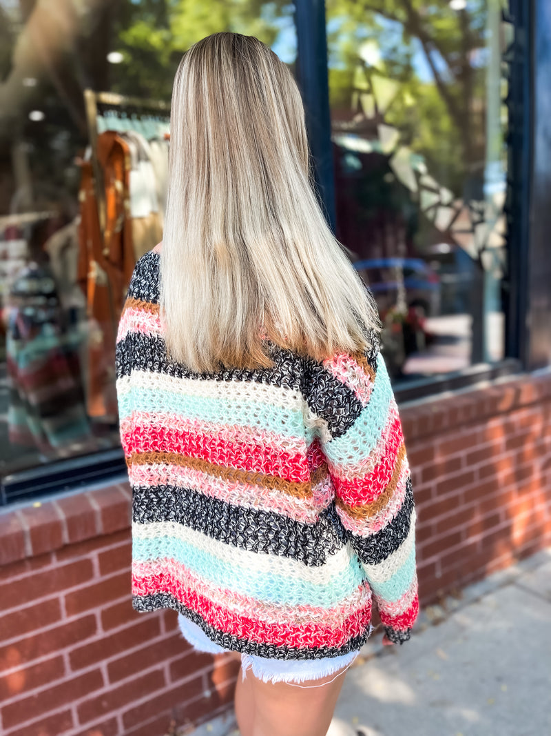 Multi Stripe Sweater - Black
