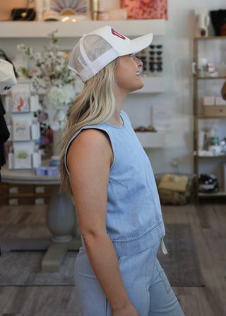 Sun Seeker Denim Tank - Coastal Water