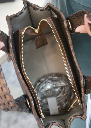 Marla Whipstitch Satchel - Cocoa Pearl
