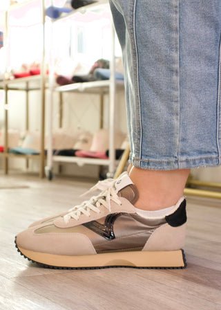 Victoria Cosmos Metal Sneaker - Beige
